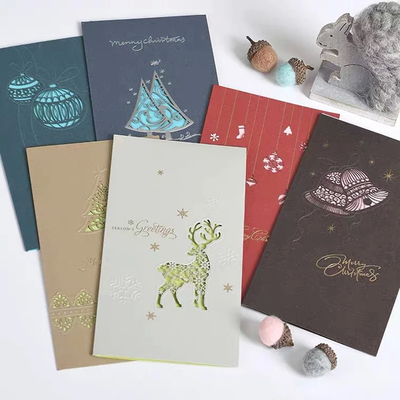 Luxe joyeuses fêtes de Noël merci cadeau cartes de voeux ensemble diy carte de voeux sur mesure d'impression